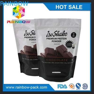 Food grade 1kg berdiri tas whey protein powder packaing dengan ziplock