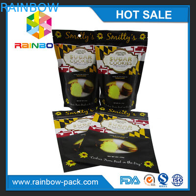 Matte Dicetak Aluminium foil Stand up custom logo Green kemasan teh kemasan dengan takik ritsleting dan air mata