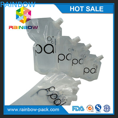 4oz / 8oz / 16oz transparan kantong anggur berdiri dengan cerat bebas BPA