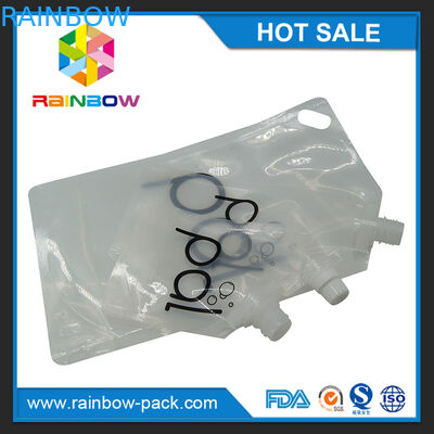 4oz / 8oz / 16oz transparan kantong anggur berdiri dengan cerat bebas BPA