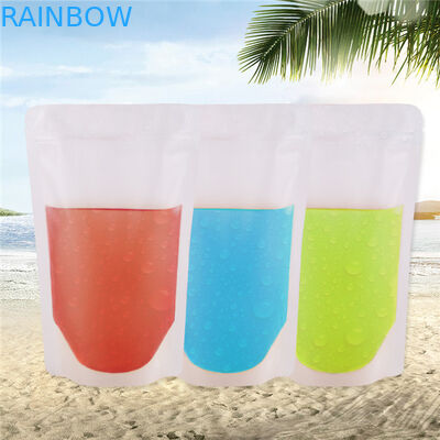 Zipper Reusable Clear Minum Minuman Bag / Kantong Plastik Transparan Untuk Cocktail