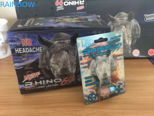 Penjualan panas Badak Pria Enhancement Pills Kartu Kemasan Dan Kotak Display dengan efek 3D