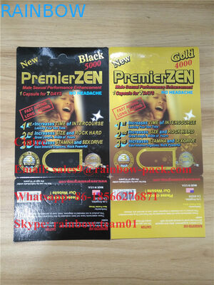 PremierZen Gold Male Enhancement kartu pil kemasan blister dalam stok dengan efek 3D