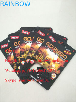 Grosir USA badak pil kemasan blister kartu 3D untuk Go Rhino kapsul wadah / peluru / botol