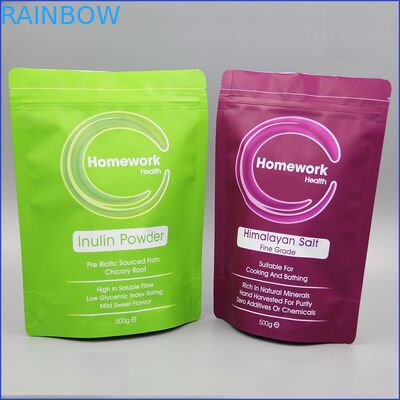 Matte Putih Doypack Kantong Plastik Kemasan Kantong Plastik Kopi Atas Dengan Katup