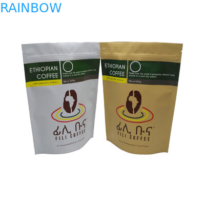Matte Finish Foil Dilapisi Stand Up Zipper Packaging Bag 500g Coffee Bag