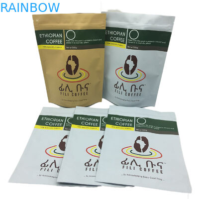 Matte Finish Foil Dilapisi Stand Up Zipper Packaging Bag 500g Coffee Bag