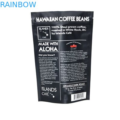 Kustom Aluminium Foil Kantong Plastik Kemasan, 300g Stand Up Coffee Bags Dengan Valve
