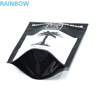 Kustom Aluminium Foil Kantong Plastik Kemasan, 300g Stand Up Coffee Bags Dengan Valve