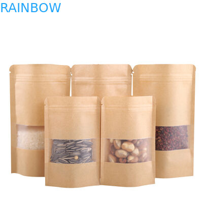 Self Standing Side Gusset 250 Gram Kantong Kertas Khusus Supar Kemasan Dengan Jendela