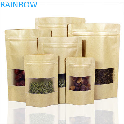 Self Standing Side Gusset 250 Gram Kantong Kertas Khusus Supar Kemasan Dengan Jendela