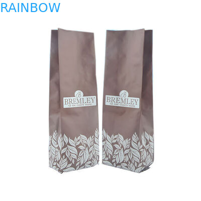 Flat Bottom Food Grade Stand Up Ramah Lingkungan Kantong Kopi Kemasan Katup Degassing