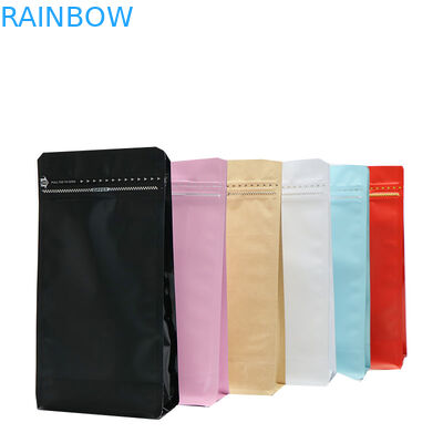 ditutup kembali aluminium foil dilaminasi blok makanan bawah datar kantong plastik kemasan kopi 500 g 1 kg dengan katup