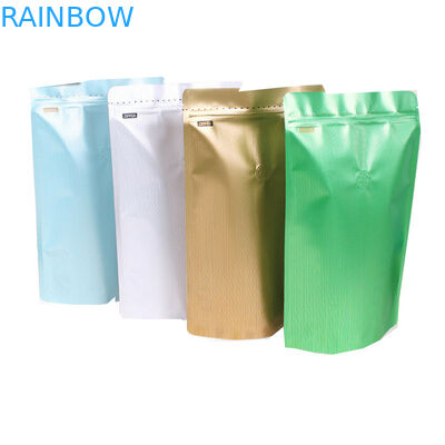 Kustom Dicetak Matt Roasted Coffee Bean Packaging Bag Stand up Pouch Aluminium Coffee Packaging Bags 250g dengan Valve