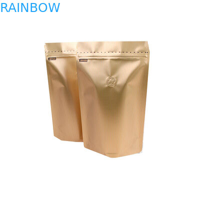 Kustom Dicetak Matt Roasted Coffee Bean Packaging Bag Stand up Pouch Aluminium Coffee Packaging Bags 250g dengan Valve