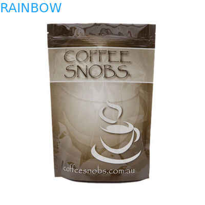 Kustom 250g 500g 1 kg persegi blok tas kemasan biji kopi ziplock datar bawah