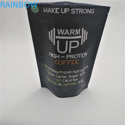 reusable matt black stand up pouch Kantong Plastik Kemasan untuk biji kopi