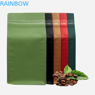 Food Grade 500g Tas Kopi Gusset Sisi Aluminium Foil yang Dapat Digunakan Kembali Dengan katup satu arah