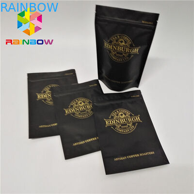 Ritsleting plastik Bawah Gusset Bags 500g berdiri kantong ziplock kopi ditutup kembali