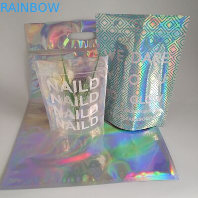 Kemasan Makanan Ringan Plastik Holographic Tear Notch Mylar Bag Laser Line