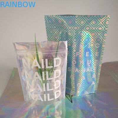 Zip Lock Kantong Plastik Kemasan / Holographic Mylar Plastic Bag Laser Printed