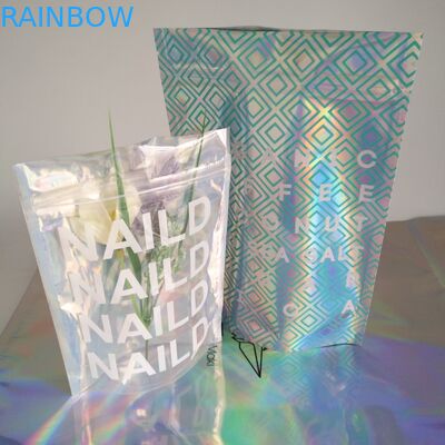 Zip Lock Kantong Plastik Kemasan / Holographic Mylar Plastic Bag Laser Printed