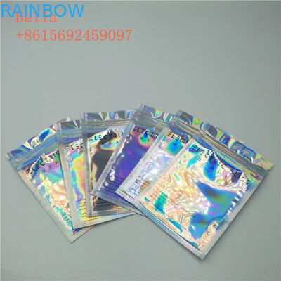 Three Side Seal Foil Pouch Packaging, Tas Kosmetik Stand Up Kecil Dengan Ritsleting