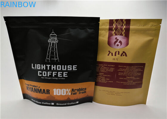 Tas Kemasan Plastik Black Mylar Zip Lock Berdiri Untuk Kopi Dan Teh