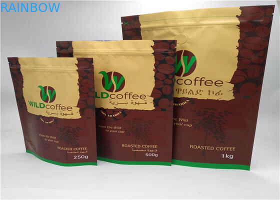 Tas Kemasan Plastik Black Mylar Zip Lock Berdiri Untuk Kopi Dan Teh