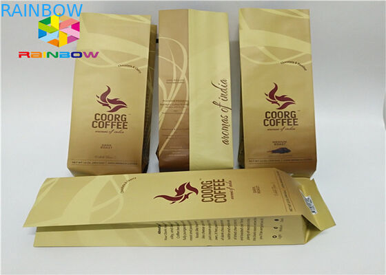 Cetak kustom Drip Coffee Side Gusset Packaging Bag Untuk Roasted Coffee dengan Valve dan Tin Tie Coffee Bean Powder Pouch