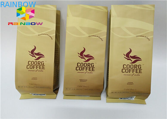 Cetak kustom Drip Coffee Side Gusset Packaging Bag Untuk Roasted Coffee dengan Valve dan Tin Tie Coffee Bean Powder Pouch