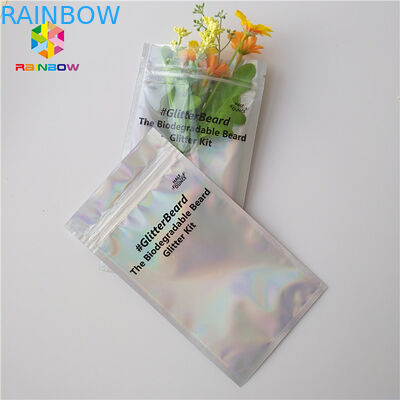 Holographic Cosmetic Packaging Bag 100 - 160 Micron Thickness Ramah Lingkungan