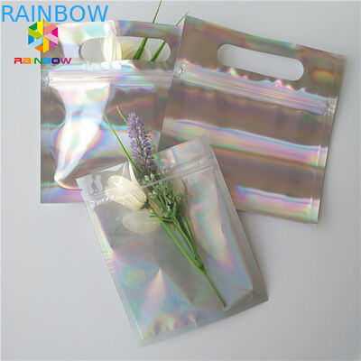 Three Side Sealed Cosmetic Packaging Bag Bahan Film Terakhir Glossy Varnish Surface