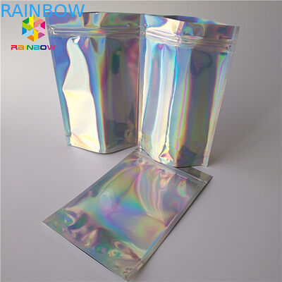 Waterproof Holographic Stand Up Pouch Permukaan Akhir Mengkilap