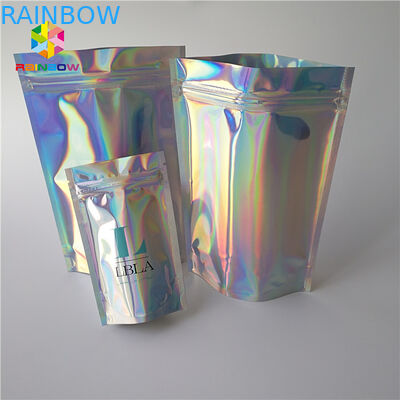 Waterproof Holographic Stand Up Pouch Permukaan Akhir Mengkilap