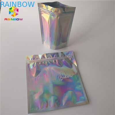 Waterproof Holographic Stand Up Pouch Permukaan Akhir Mengkilap