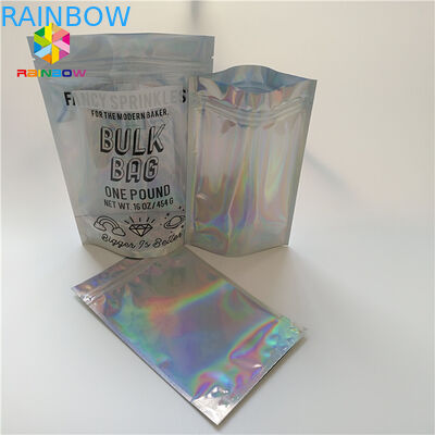 Waterproof Holographic Stand Up Pouch Permukaan Akhir Mengkilap