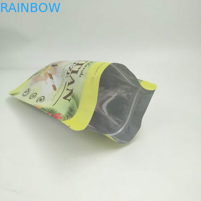 Foil Emas Stand Up Kantong 200g / 250g Untuk Protein Bubuk Logo Disesuaikan