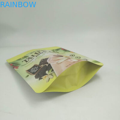 Foil Emas Stand Up Kantong 200g / 250g Untuk Protein Bubuk Logo Disesuaikan