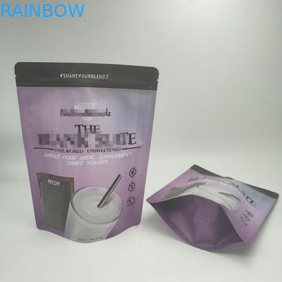 Foil Emas Stand Up Kantong 200g / 250g Untuk Protein Bubuk Logo Disesuaikan