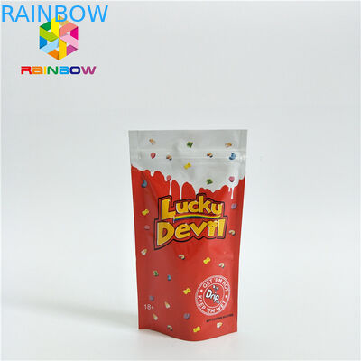 Aluminium Ziplock Snack Bag Packaging, Foil Stand Up Bags Untuk Cotton Candy