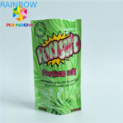 Aluminium Ziplock Snack Bag Packaging, Foil Stand Up Bags Untuk Cotton Candy