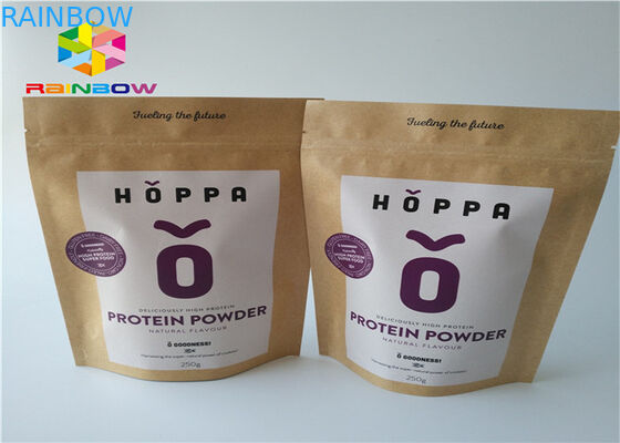 Disesuaikan dicetak kertas kraft ziplock berdiri kantong daging sapi dendeng tas kemasan plastik dengan jendela yang jelas