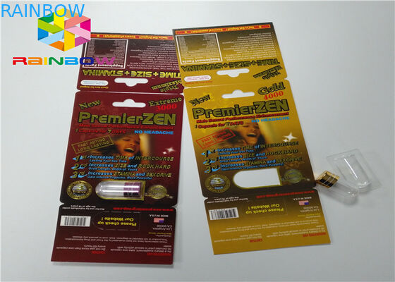 Efek 3D Crazy Rhino 69 Rhino 7 Kapsul Seks Pil Kartu laki-laki peningkatan kotak kemasan pil dan blister kartu 3d / kotak