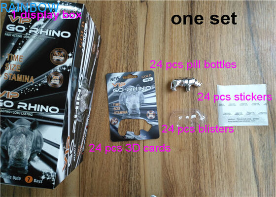 Efek 3D Crazy Rhino 69 Rhino 7 Kapsul Seks Pil Kartu laki-laki peningkatan kotak kemasan pil dan blister kartu 3d / kotak