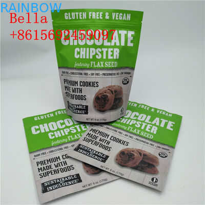 Kustomisasi Warna Aluminium Foil Bags Zipper Top Handle Untuk Kemasan Kue