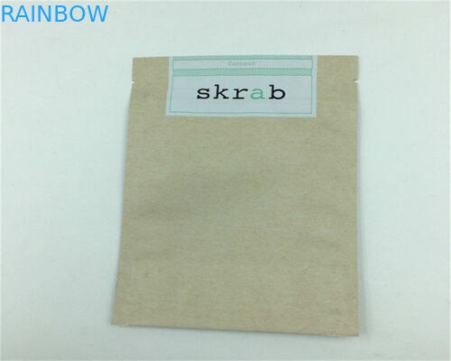 Sisi Depan Kantong Kertas Disesuaikan Yang Jelas Untuk Bubuk / Permen / Kopi