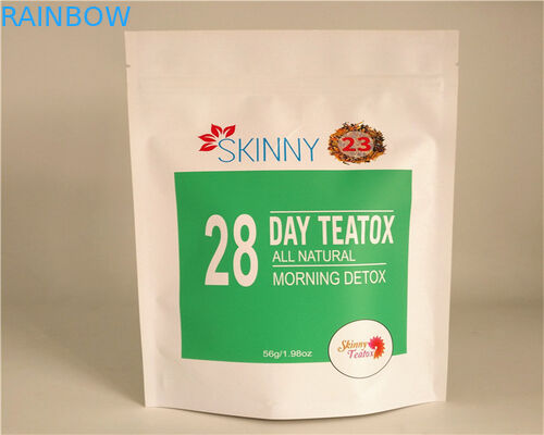 Sisi Depan Kantong Kertas Disesuaikan Yang Jelas Untuk Bubuk / Permen / Kopi