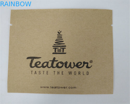 Sisi Depan Kantong Kertas Disesuaikan Yang Jelas Untuk Bubuk / Permen / Kopi