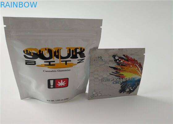 Buttom Penutupan Pencetakan Dupa Gravure Herbal Kemasan Dengan Ritsleting Segel Kedap Udara